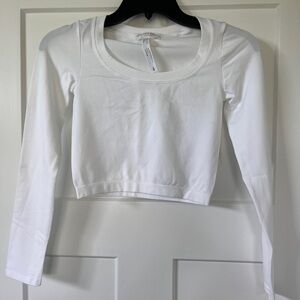 NWT White Altar’d State Crop Top Long Sleeve